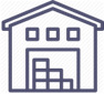 Raw material warehouse icon